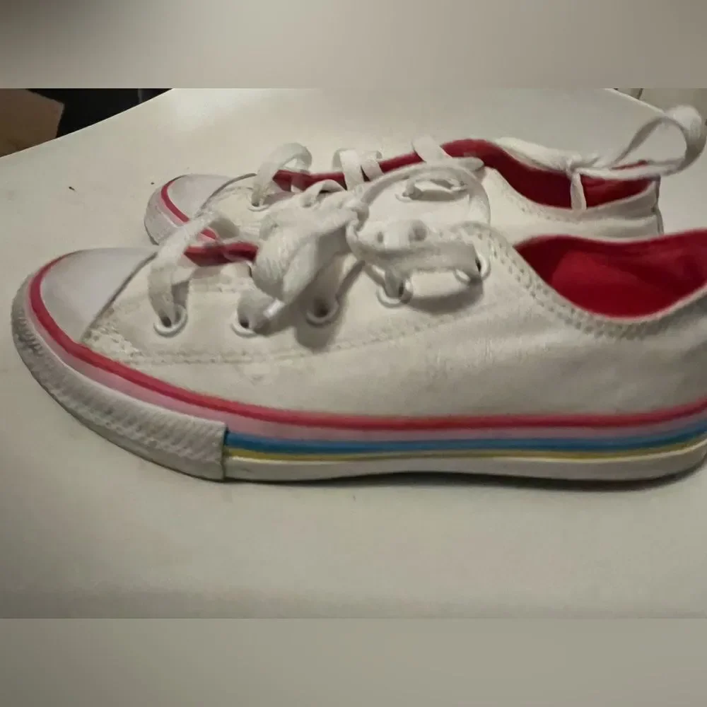 Converse Junior Chuck Taylor All Star Ox White Pink Sneaker 668484F Size 1